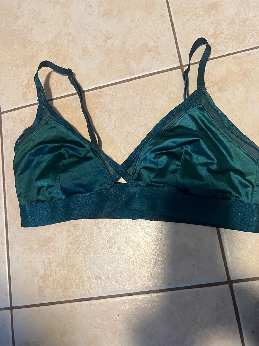 Auden Satin Bralette in Deep Teal